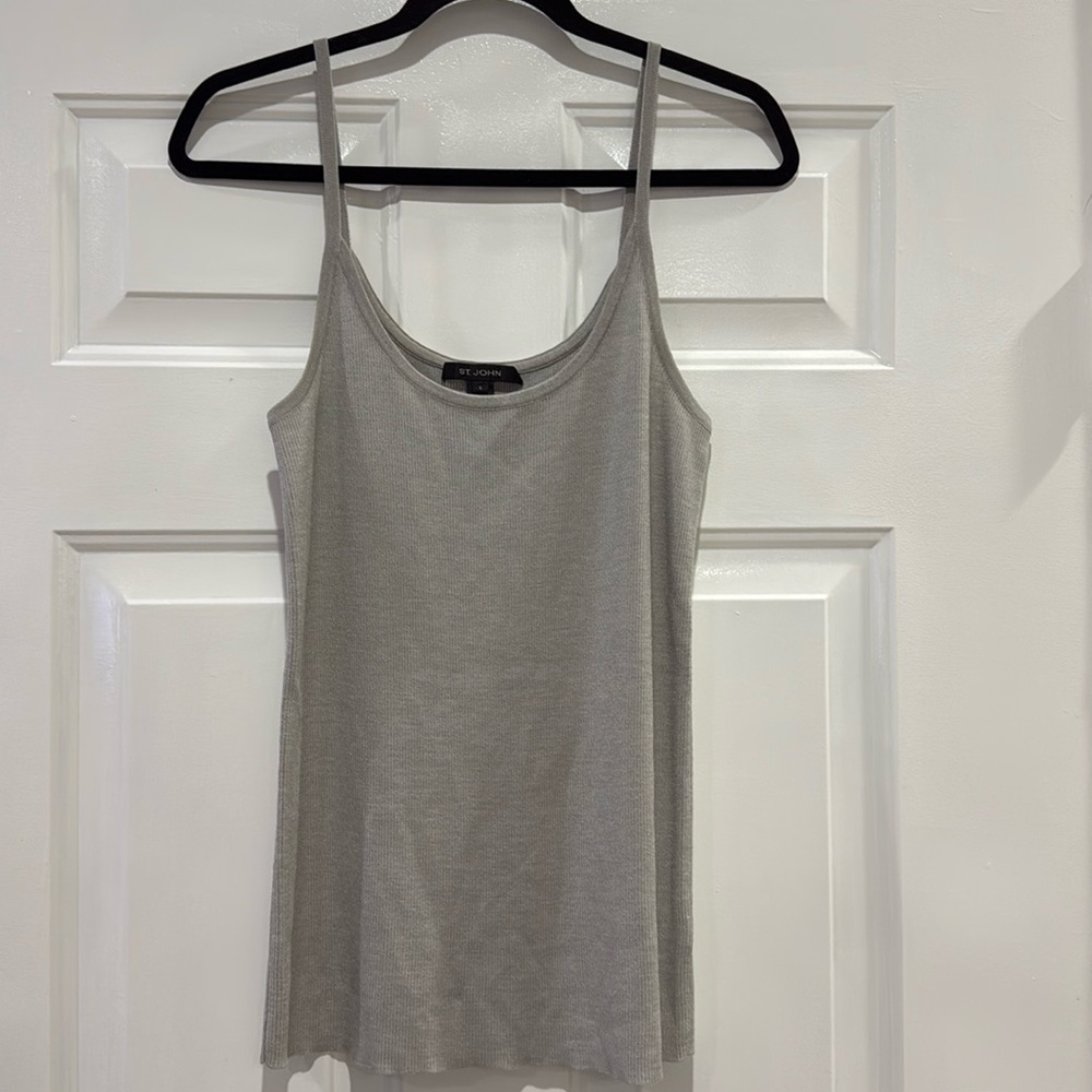ST. JOHN Grey Wool Blend Tank Top Size Small